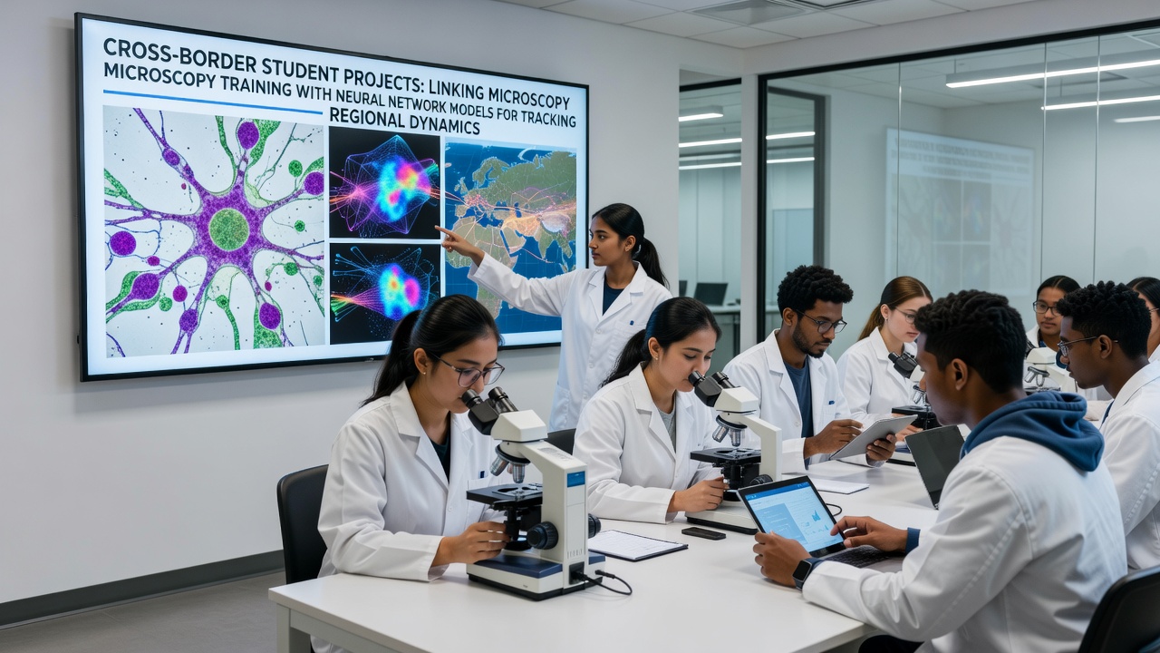 Neural network visualization overlaying microscopy images of environmental samples collected from cross-border field sites